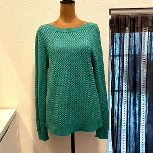 L.L. Bean Aqua Teal Women's Crew Neck Knit Cozy Sweater